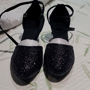 Black Glitter Dance Heel
